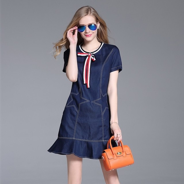 ĐẦM JEAN SUÔNG ĐUÔI CÁ CHỈ VIỀN NGÔI SAO